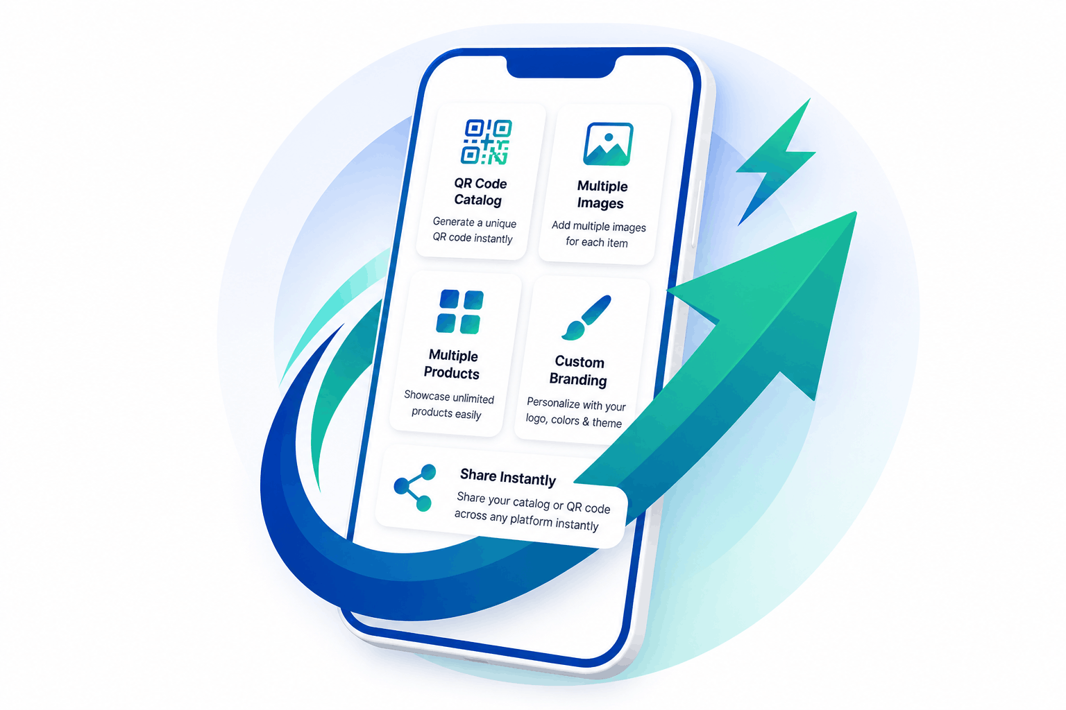 Digital product catalog preview on mobile showing online catalog layout